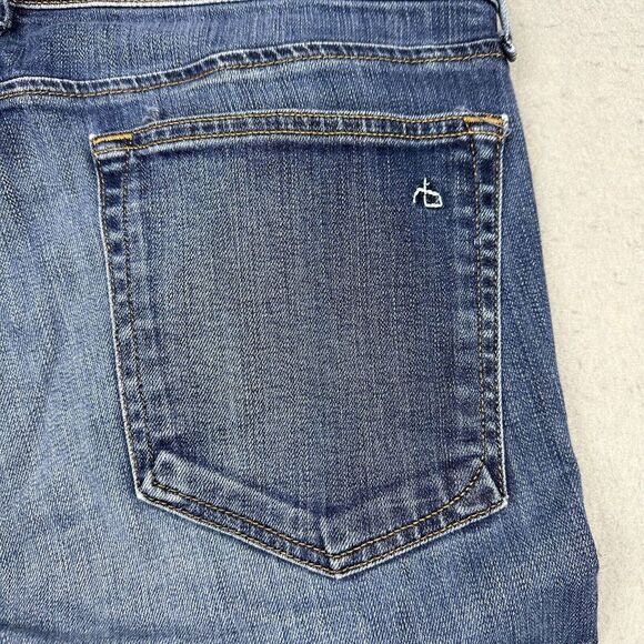 Rag & Bone Blue Matces Women's Jeans Size 28 Cropped Medium Wash Distressed - Picture 7 of 13